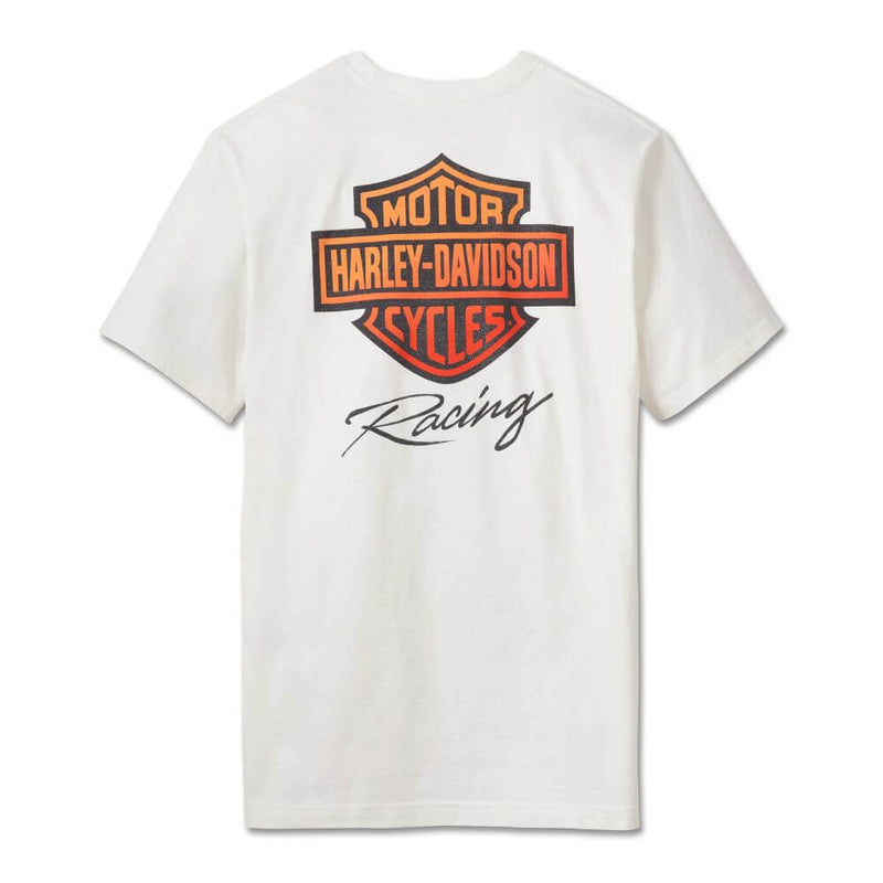 Harley-Davidson Camiseta #1 Racer Hombre Blanco Roto