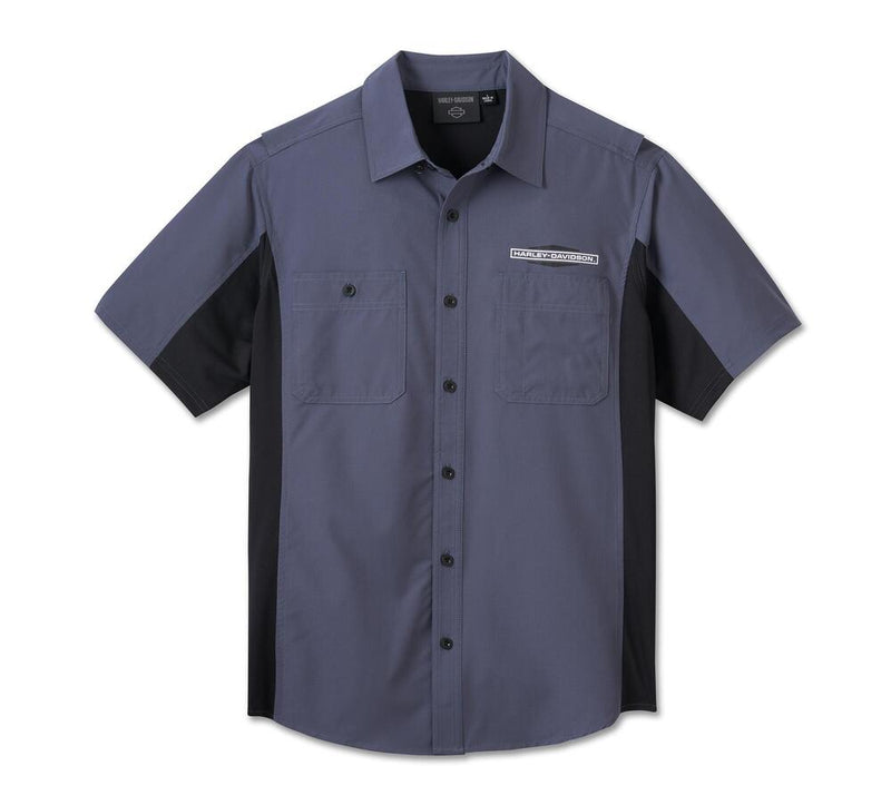 Harley-Davidson Men's Light Blue Black Shirt