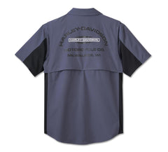 Harley-Davidson Camisa Hombre Azul Claro Negro