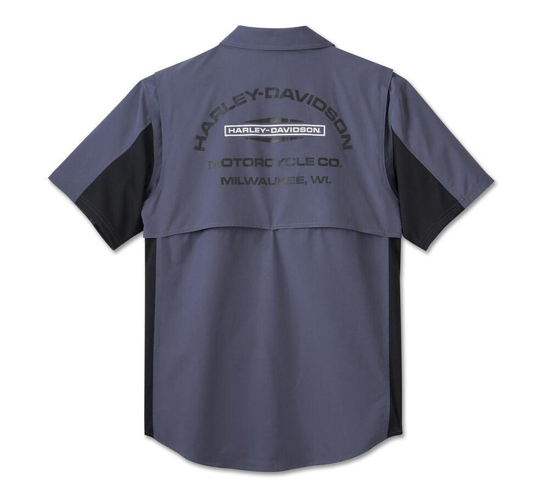 Harley-Davidson Men's Light Blue Black Shirt