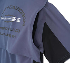 Harley-Davidson Camisa Hombre Azul Claro Negro