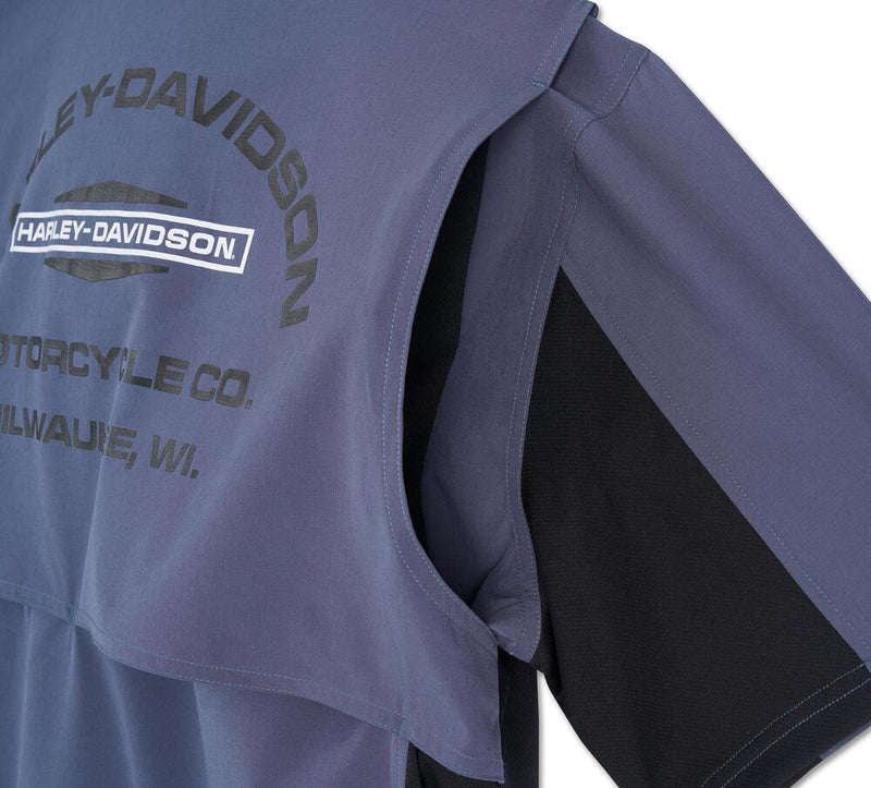 Harley-Davidson Men's Light Blue Black Shirt