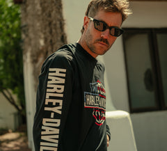 Harley-Davidson Camiseta Manga Larga Stars & Stripes Hombre