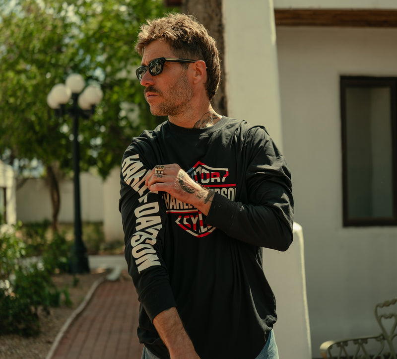 Harley-Davidson Camiseta Manga Larga Stars & Stripes Hombre