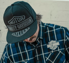 Harley-Davidson Camisa Essential de Cuadros Manga Corta Hombre