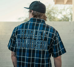 Harley-Davidson Camisa Essential de Cuadros Manga Corta Hombre