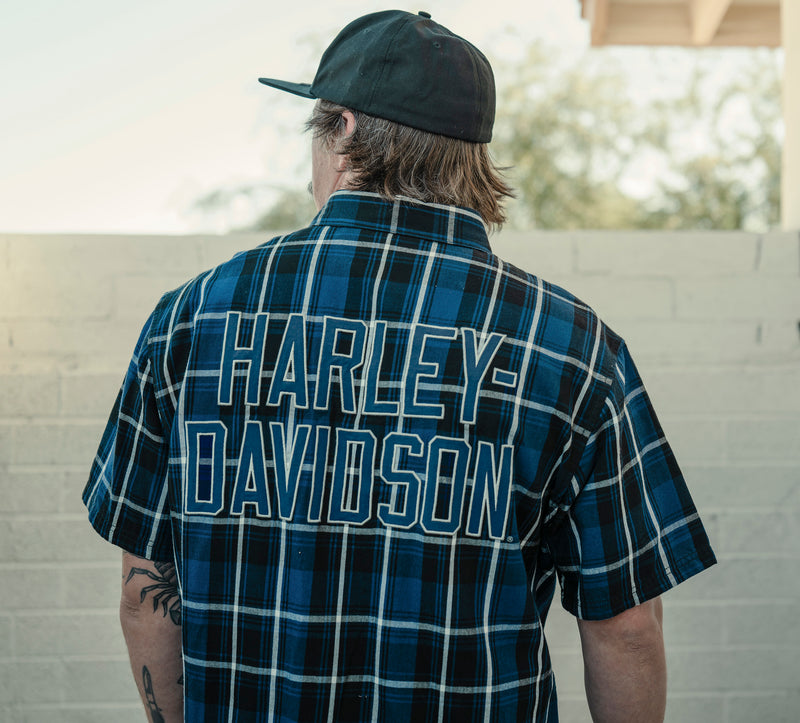Harley-Davidson Camisa Essential de Cuadros Manga Corta Hombre