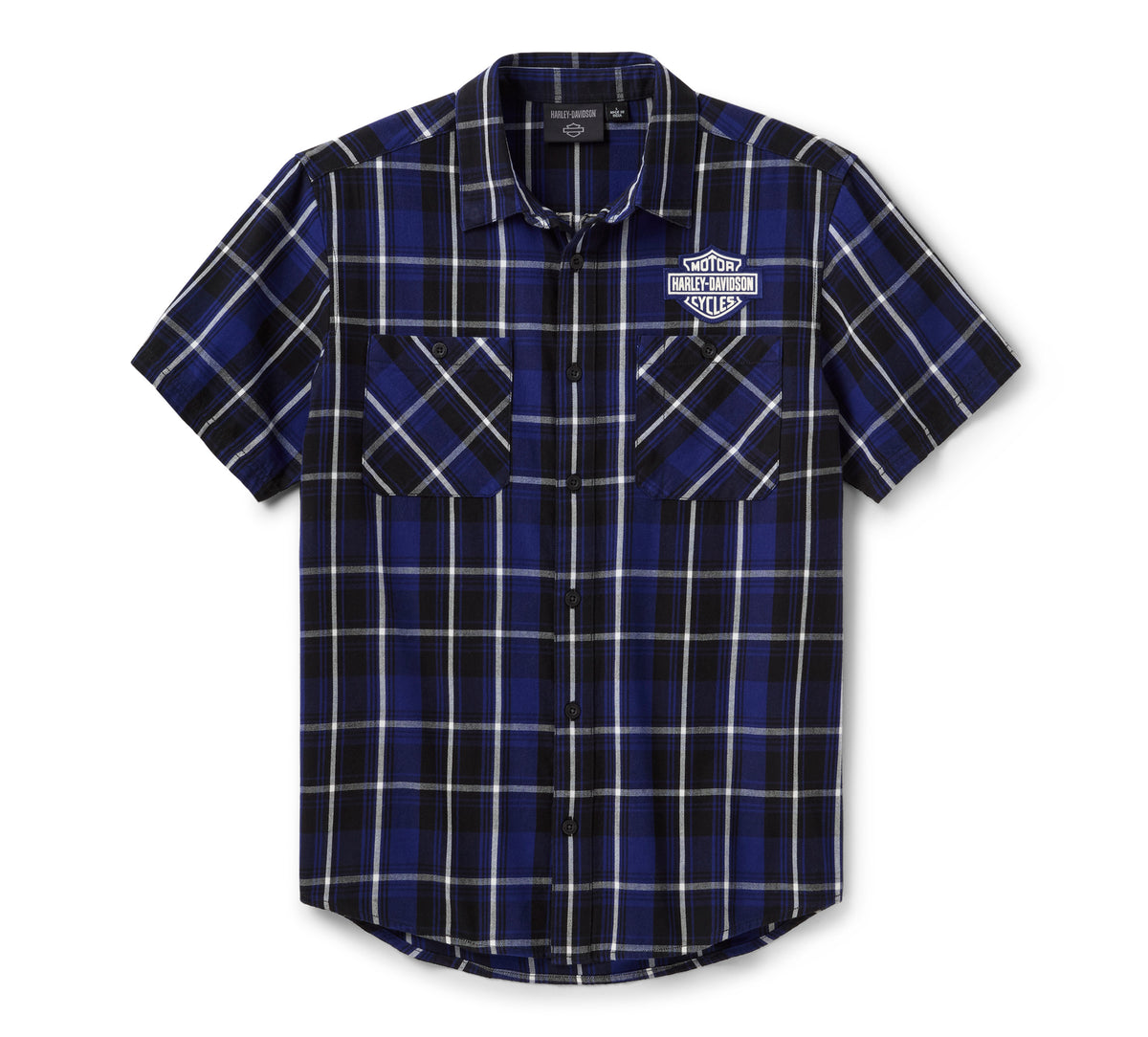 Harley-Davidson Camisa Essential de Cuadros Manga Corta Hombre