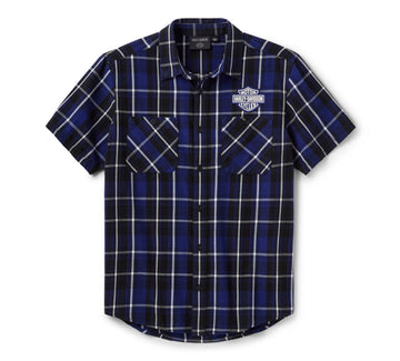 Harley-Davidson Camisa Essential de Cuadros Manga Corta Hombre