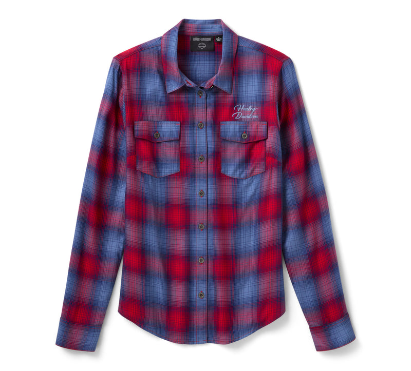 Harley-Davidson Camisa Essential de Cuadros Mujer