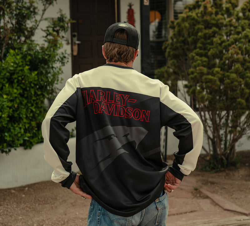 Harley-Davidson Jersey Blanco Roto Negro