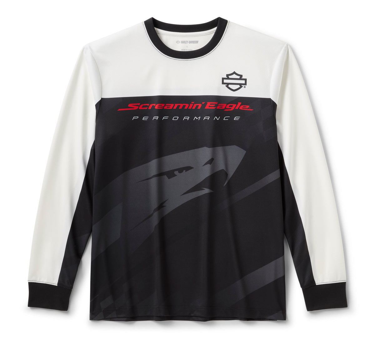 Harley-Davidson Jersey Blanco Roto Negro
