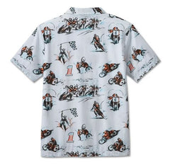 Harley-Davidson Camisa Aloha Twisty Hombre Azul Claro