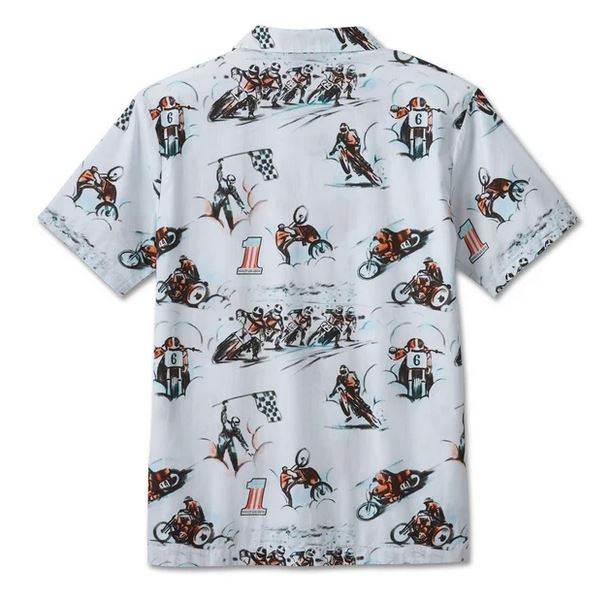 Harley-Davidson Camisa Aloha Twisty Hombre Azul Claro