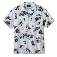 Harley-Davidson Camisa Aloha Twisty Hombre Azul Claro