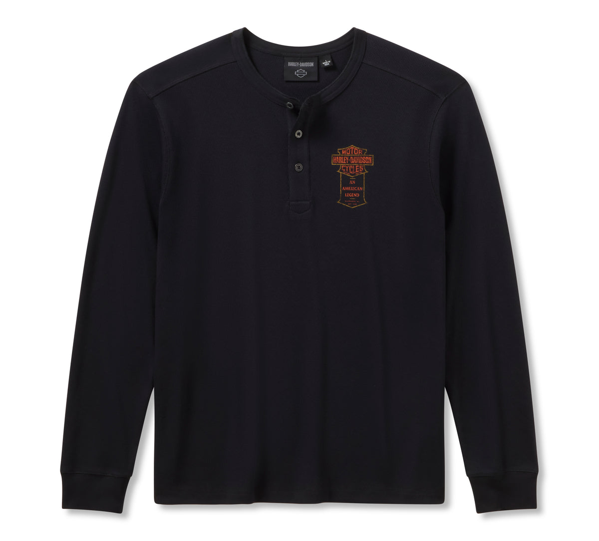 Harley-Davidson Henley Térmica American Classic Hombre Negra