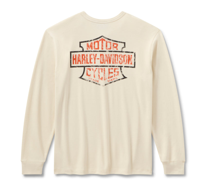 Harley-Davidson Henley Térmica American Classic Hombre Blanco Roto