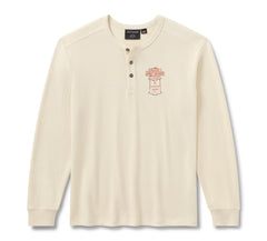 Harley-Davidson Henley Térmica American Classic Hombre Blanco Roto
