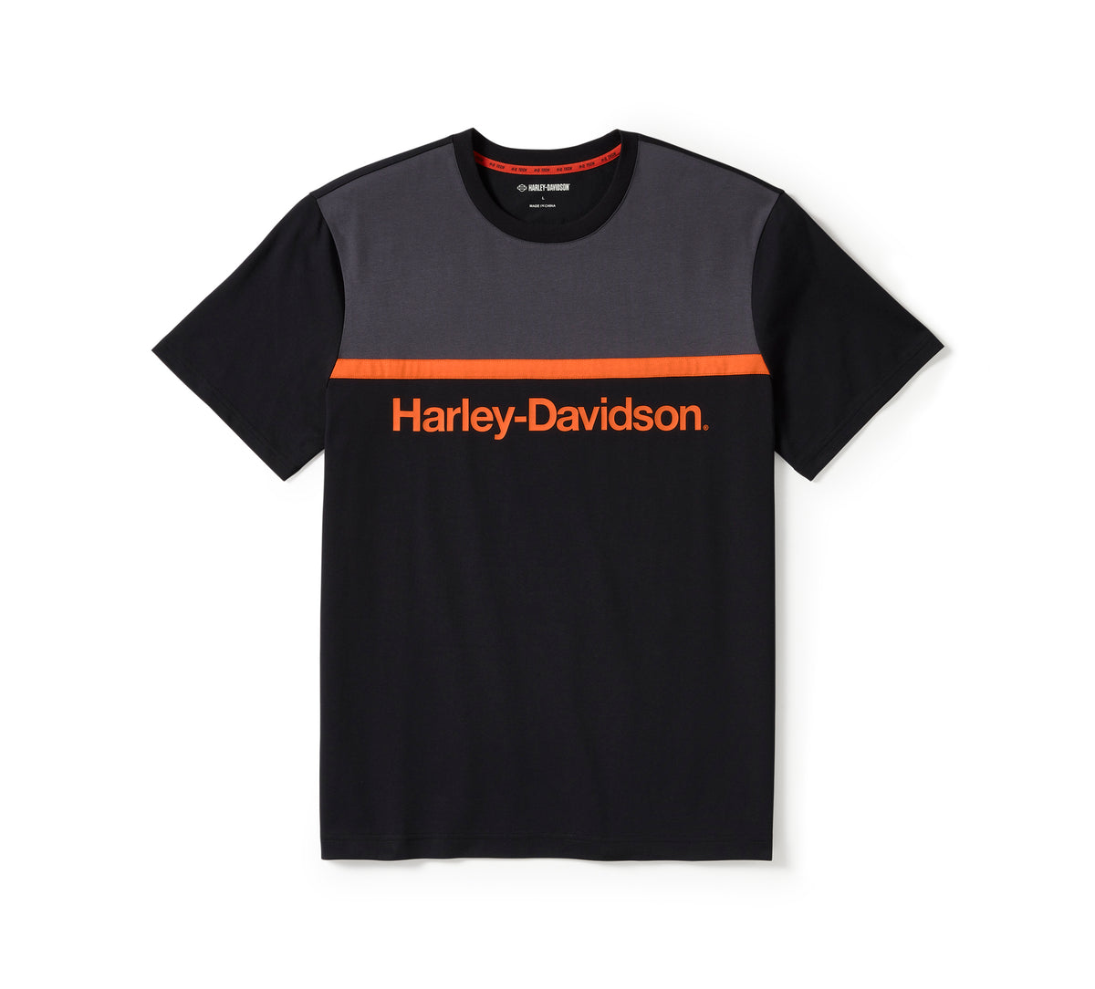 Harley-Davidson Camiseta Hombre Gris Oscuro Negro