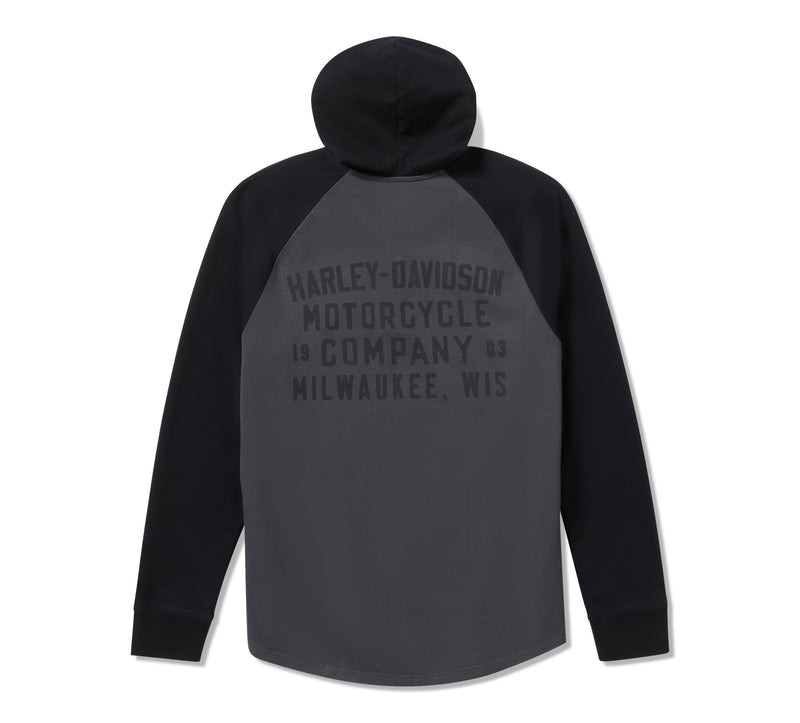 Harley-Davidson Camiseta Henley Hombre Negro Gris
