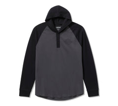 Harley-Davidson Camiseta Henley Hombre Negro Gris
