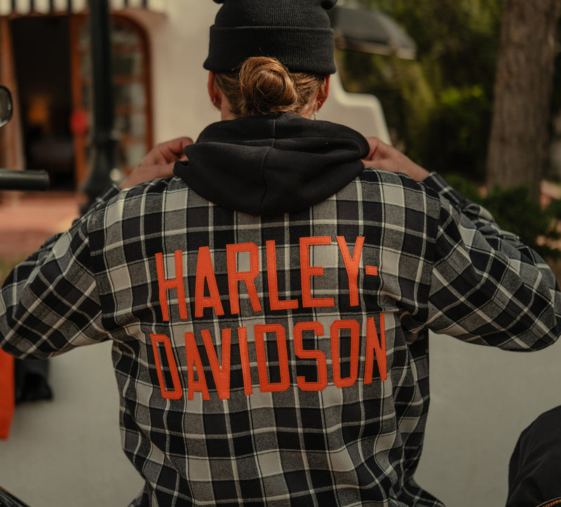 Harley-Davidson Camisa de Cuadros con Capucha