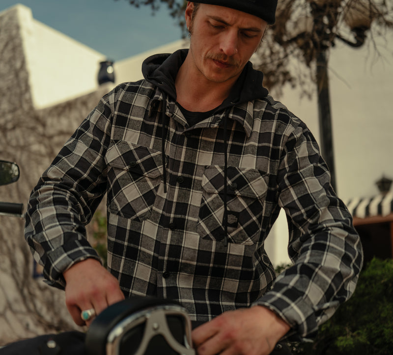 Harley-Davidson Camisa de Cuadros con Capucha