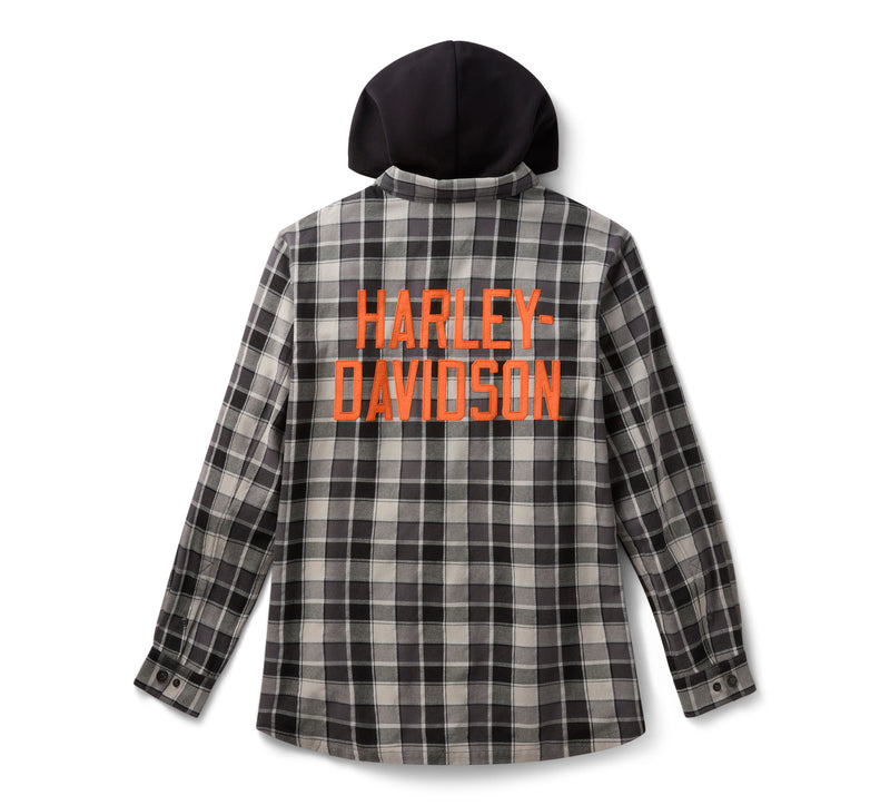 Harley-Davidson Camisa de Cuadros con Capucha