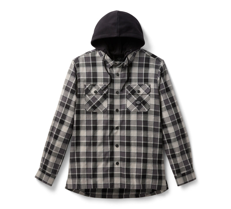 Harley-Davidson Camisa de Cuadros con Capucha