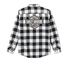 Harley-Davidson Camisa Cuadros Hombre Blanco Roto Negro