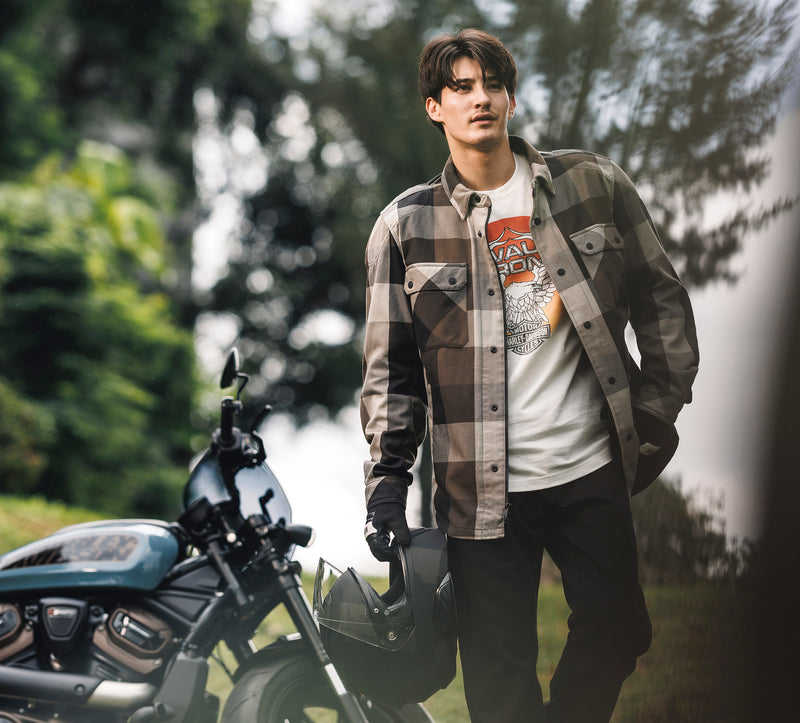 Harley-Davidson Camiseta Hombre Blanco Roto
