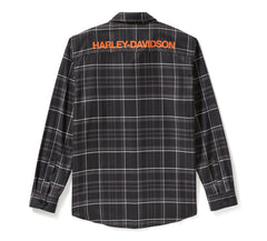 Harley-Davidson Camisa Cuadros Hombre Blanco Roto Negro