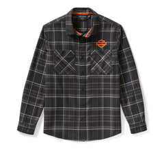 Harley-Davidson Camisa Cuadros Hombre Blanco Roto Negro