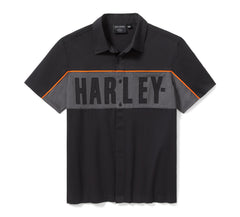 Harley-Davidson Camisa Colorblock Hombre Negro Gris