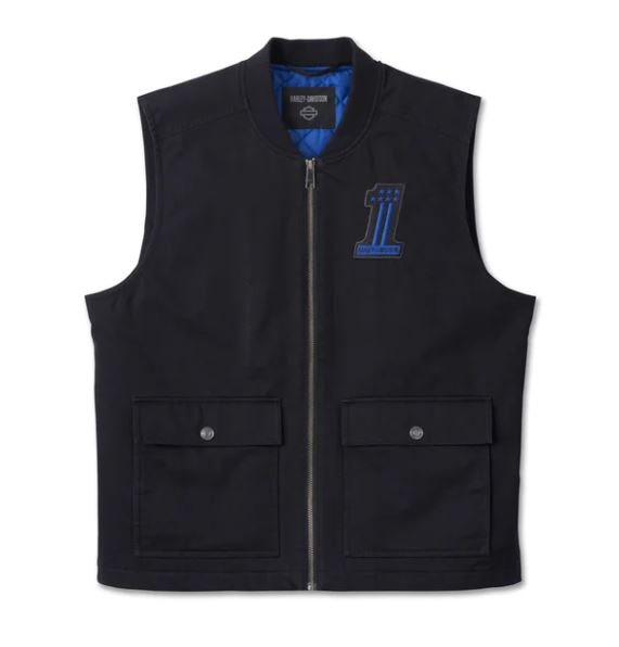 Harley-Davidson Chaleco #1 Racer Hombre Negro