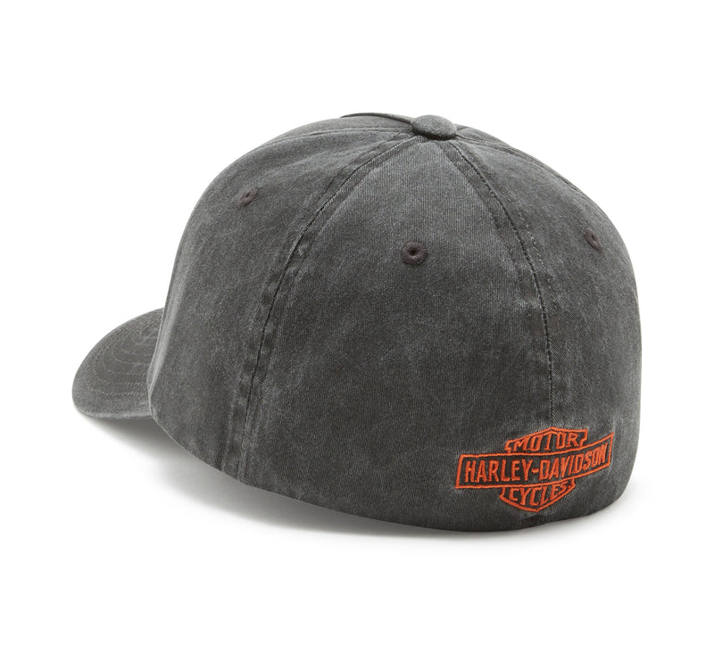Harley-Davidson Gorra Elástica Pre-Luxe Softail Hombre Negra Lavada