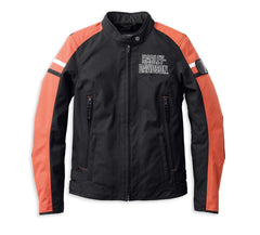 Harley-Davidson Chaqueta de Moto Impermeable Hazard Mujer Negra y Naranja