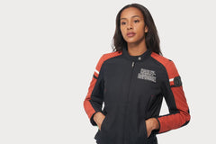 Harley-Davidson Chaqueta de Moto Impermeable Hazard Mujer Negra y Naranja