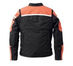 Harley-Davidson Chaqueta de Moto Impermeable Hazard Mujer Negra y Naranja
