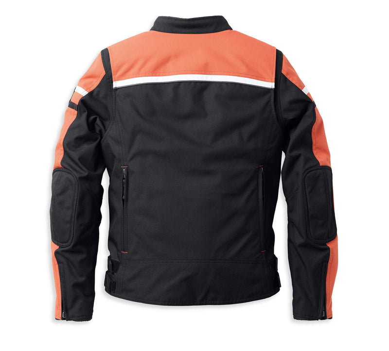 Harley-Davidson Chaqueta de Moto Impermeable Hazard Mujer Negra y Naranja