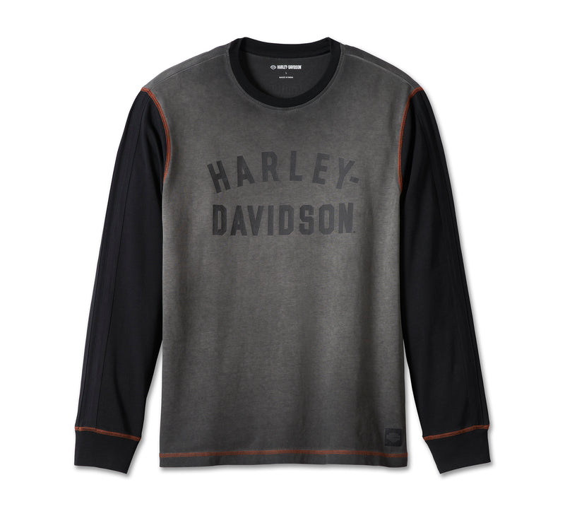 Harley-Davidson Camiseta Colorblock Hombre Gris