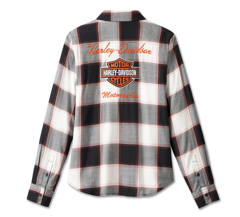 Harley-Davidson Camisa Cuadros Mujer Negro