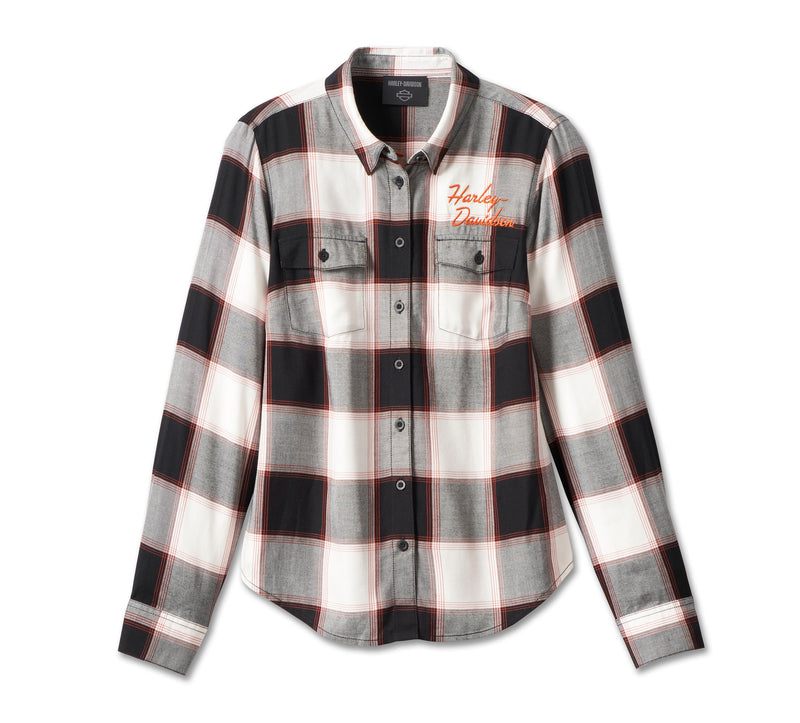 Harley-Davidson Camisa Cuadros Mujer Negro