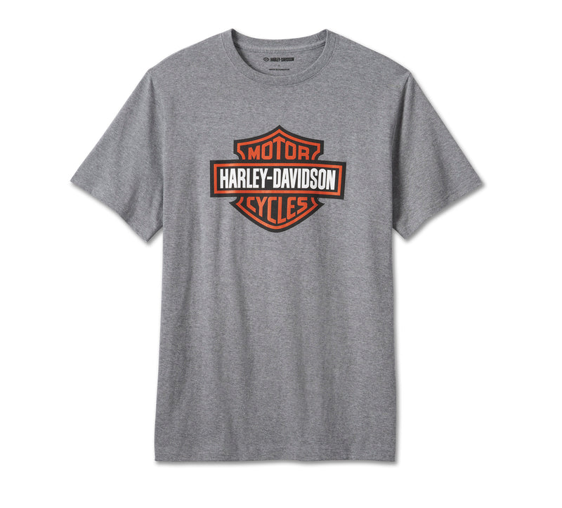Harley-Davidson Camiseta Bar & Shield Hombre Gris Jaspeado