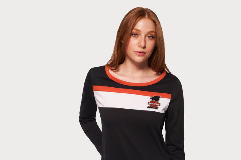Harley-Davidson Camiseta Manga Larga Full-Speed Mujer Negra