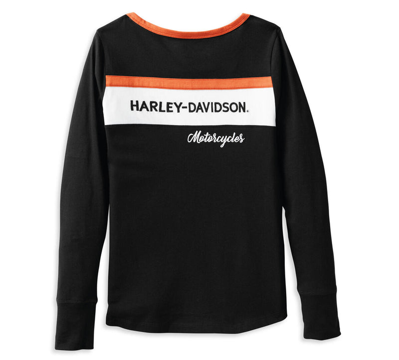 Harley-Davidson Camiseta Manga Larga Full-Speed Mujer Negra