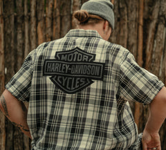 Harley-Davidson Camisa Cuadros Hombre Gris