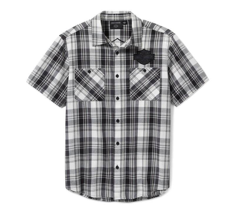 Harley-Davidson Camisa Cuadros Hombre Gris