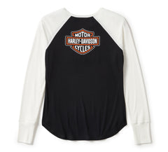 Harley-Davidson Camiseta Mujer Blanco Roto Negro