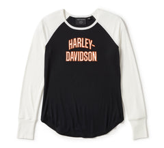 Harley-Davidson Camiseta Mujer Blanco Roto Negro